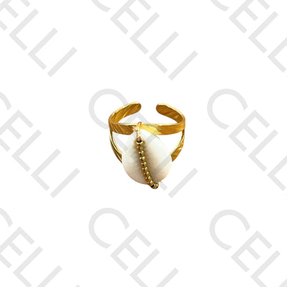 Steel Ring - Natural Búzio