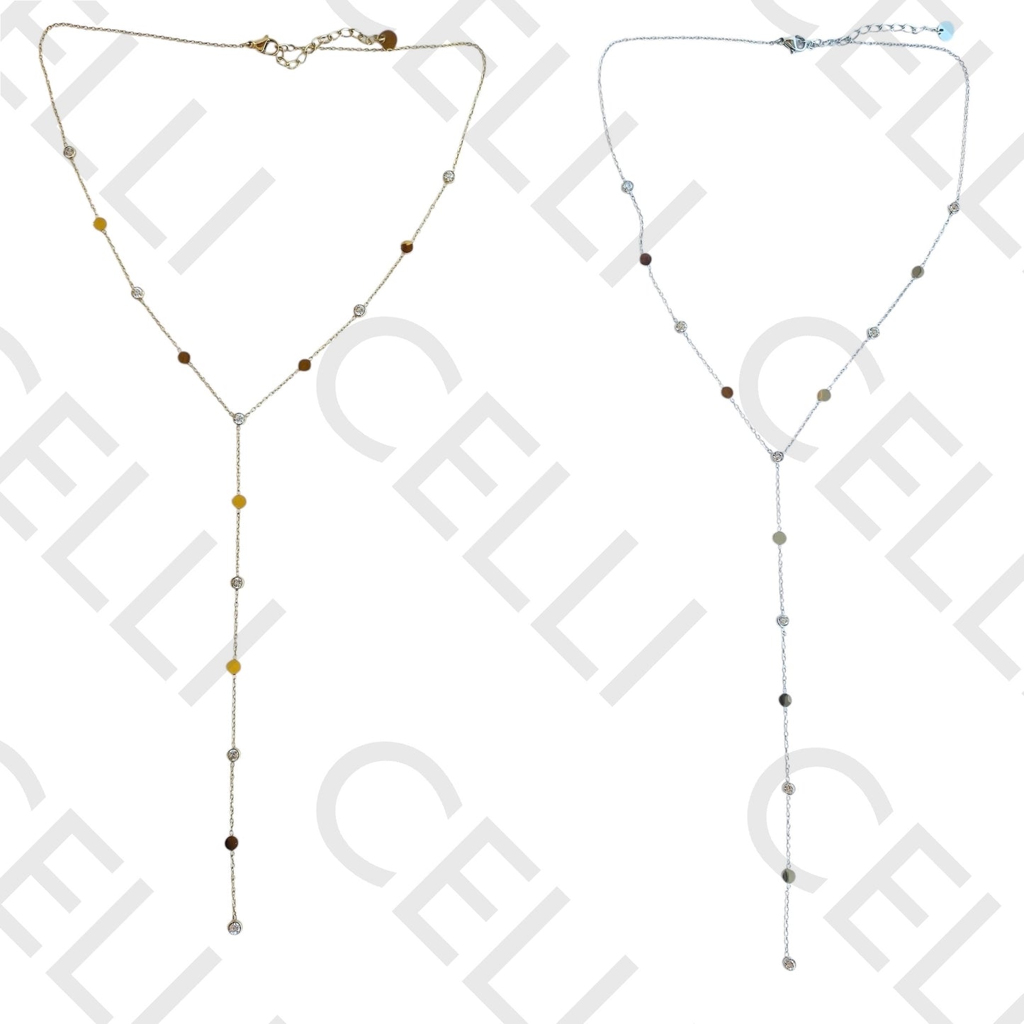 Y形钢制项链带闪钻