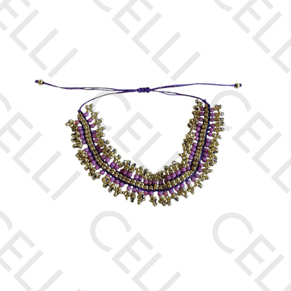 Pulseira de Moda - Missangas e Pedra natural (ajustável)