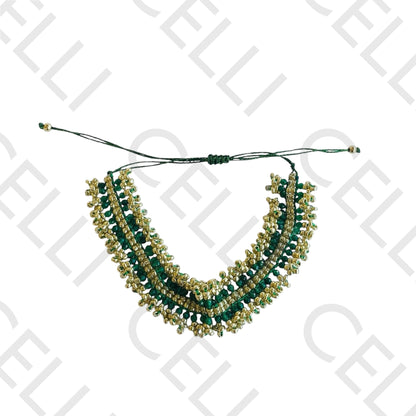 Pulseira de Moda - Missangas e Pedra natural (ajustável)