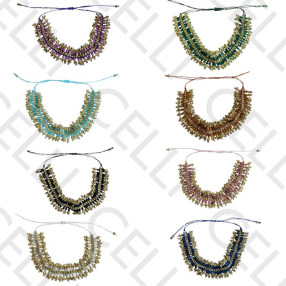 Pulseira de Moda - Missangas e Pedra natural (ajustável)