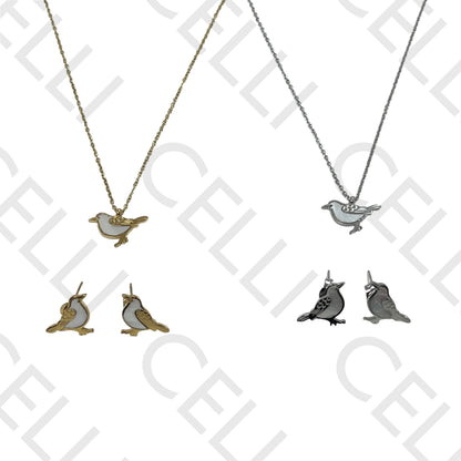 Steel Necklace/Earring - Bird
