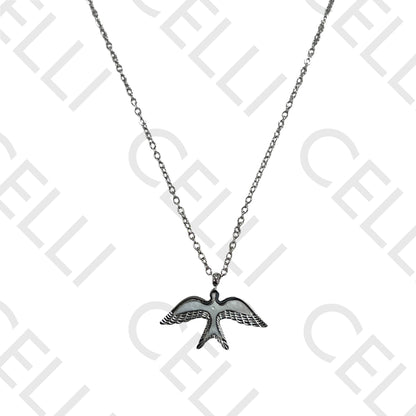 不锈钢项链/耳环 - 鸟形