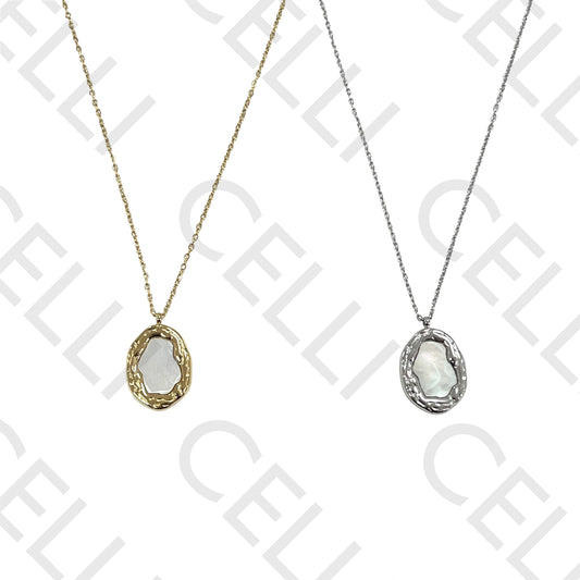 Colar de aço - madrepérola