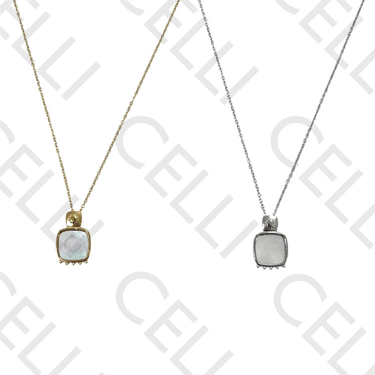 Colar de aço - madrepérola