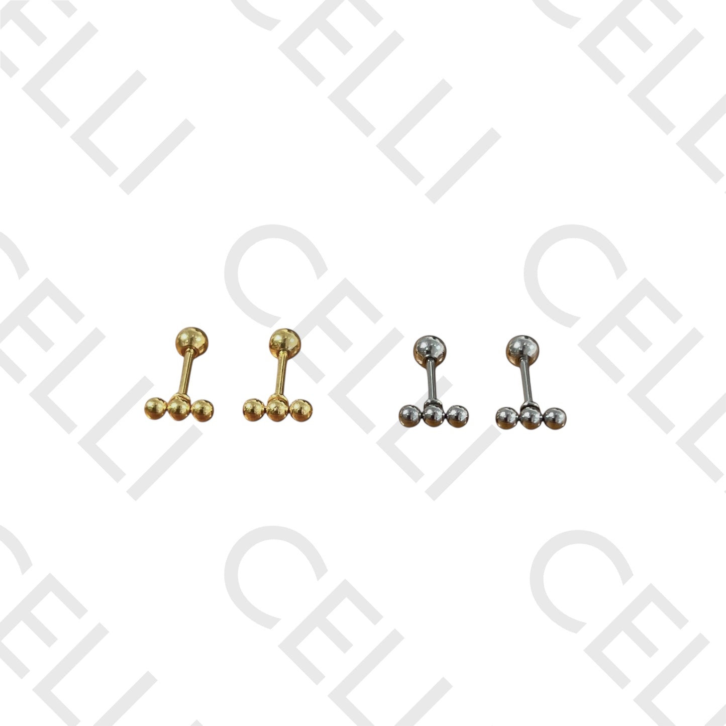 Piercing de Aço - três bolas