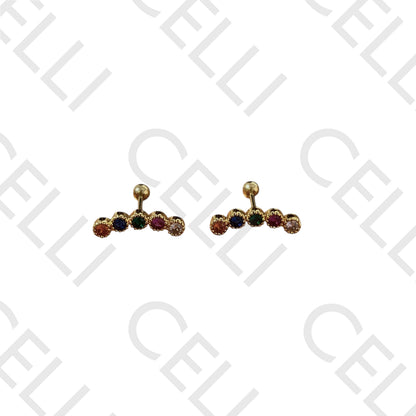 Piercing de Aço - 5 brilhantes coloridos