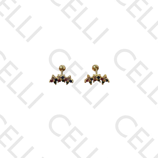 Piercing de Aço - 3 estrelas coloridas