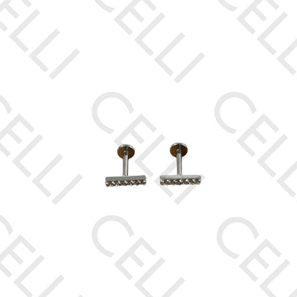 Piercing de Aço - 6 brilhantes em linha