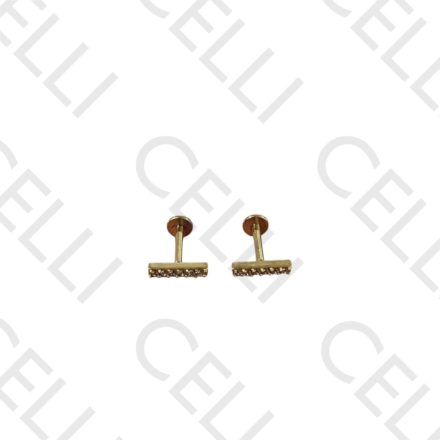 Piercing de Aço - 6 brilhantes em linha