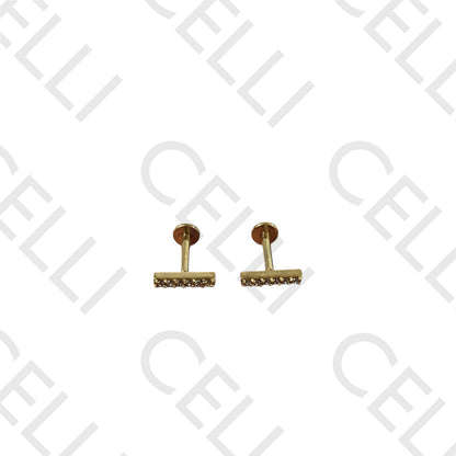 Piercing de Aço - 6 brilhantes em linha