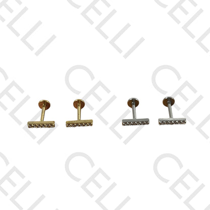 Piercing de Aço - 6 brilhantes em linha