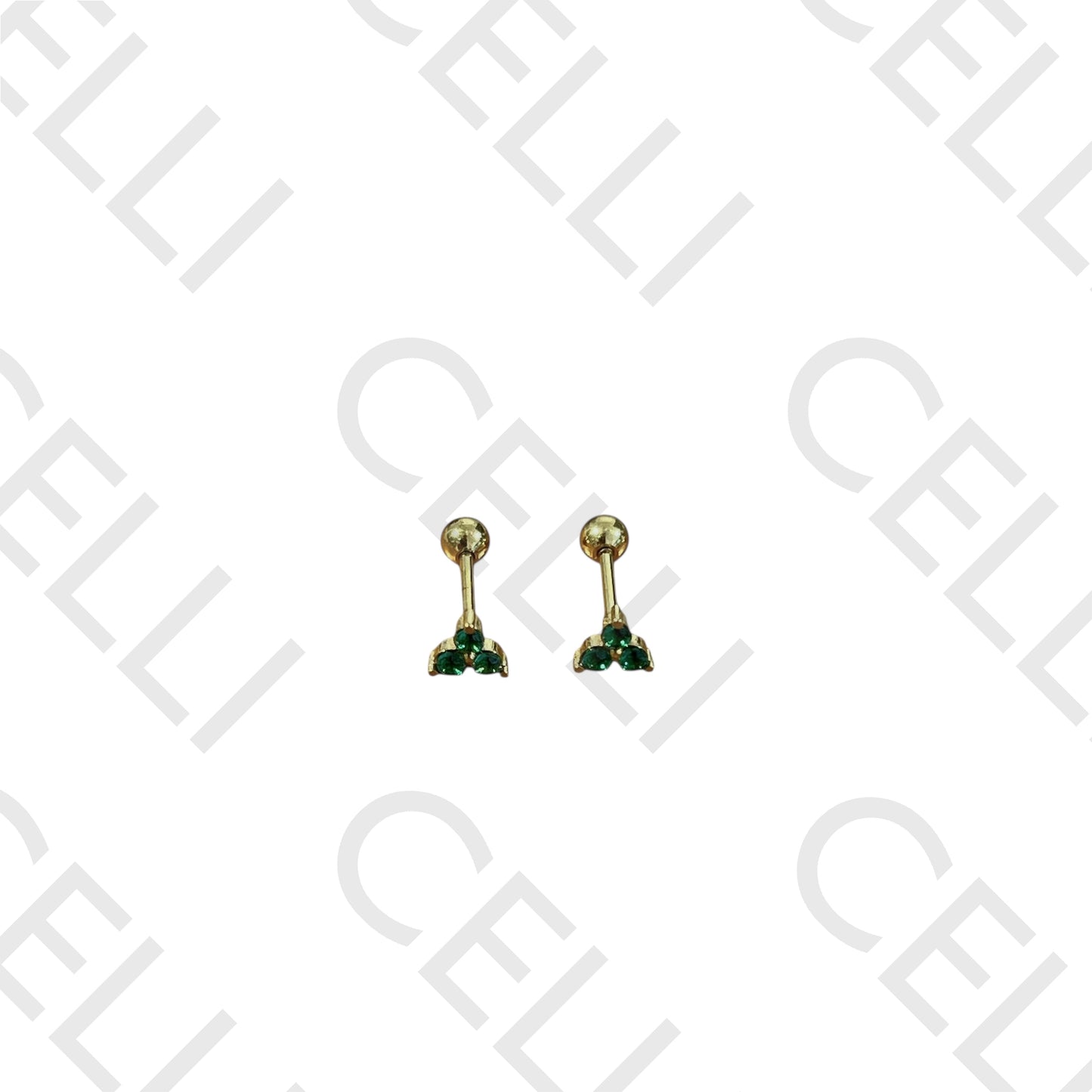 Piercing de Aço - 3 brilhantes em triangulo