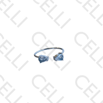 Steel Ring - two brilliants