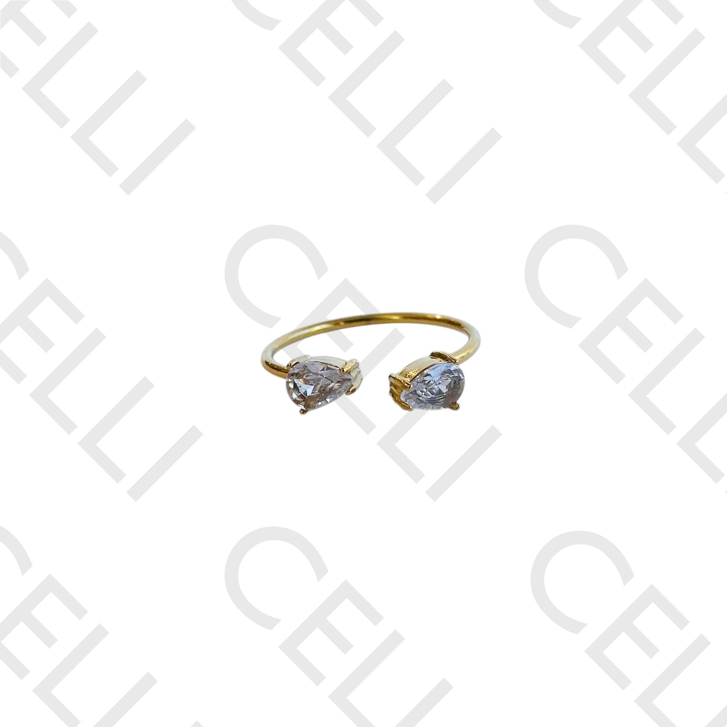 Steel Ring - two brilliants