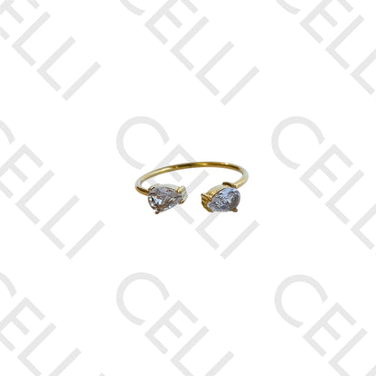 Steel Ring - two brilliants