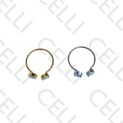 Steel Ring - two brilliants