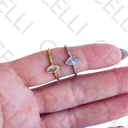 Anel de Aço - brilhante oval