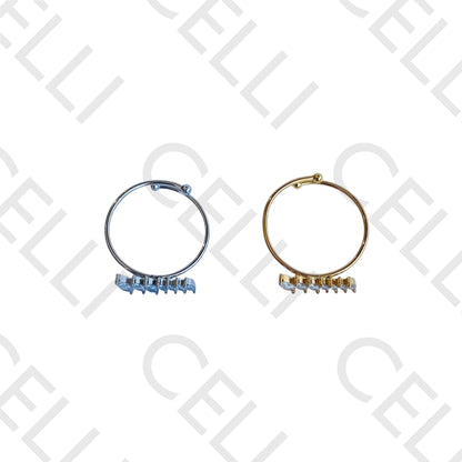 Steel Ring - Oval Brilliant Cut in Line