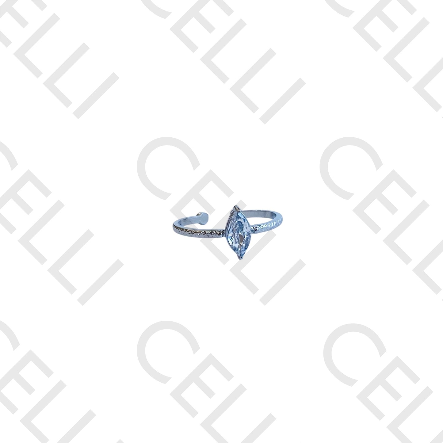 Anel de Aço - brilhante oval