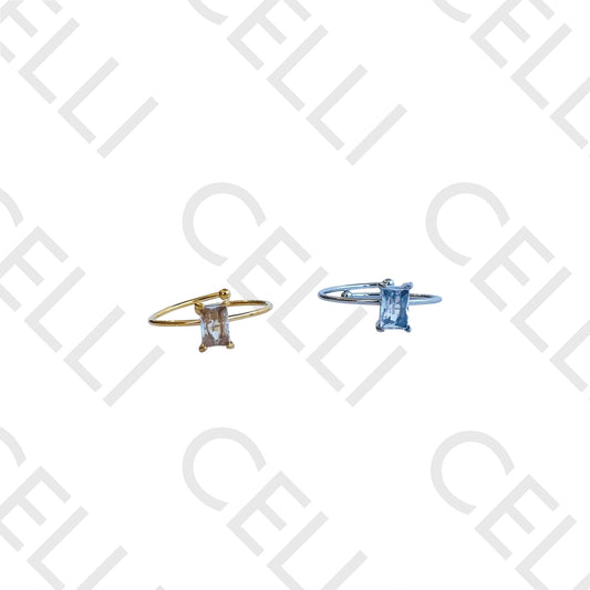 Anel de Aço - brilhante retangular