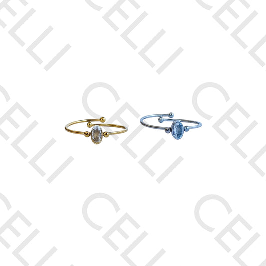 Anel de Aço - brilhante oval