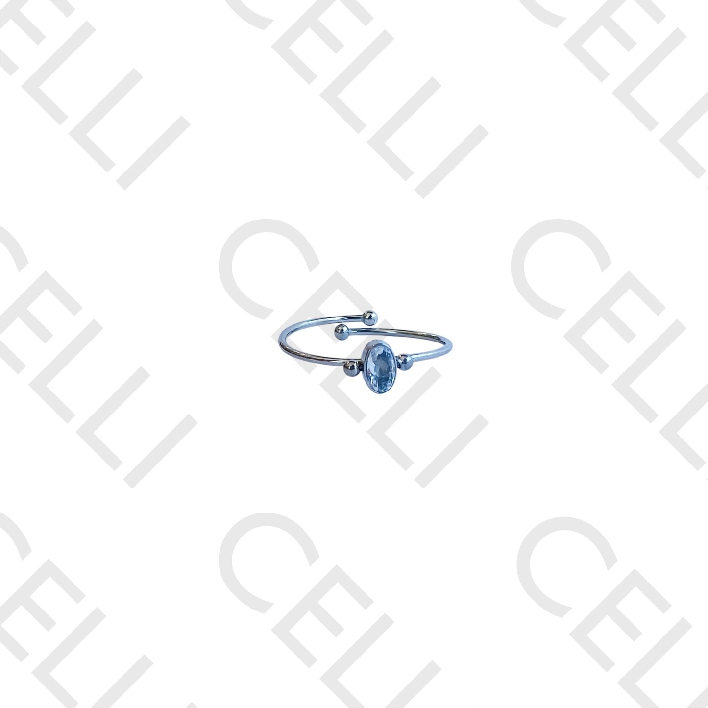 Anel de Aço - brilhante oval