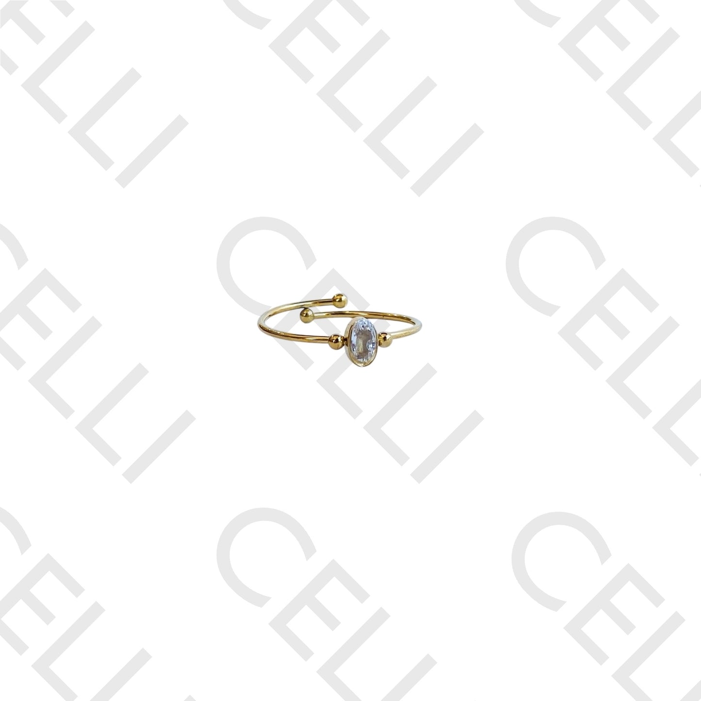 Anel de Aço - brilhante oval