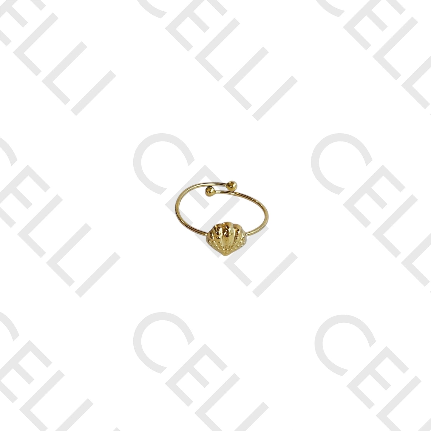 Anel de Aço - concha martelada