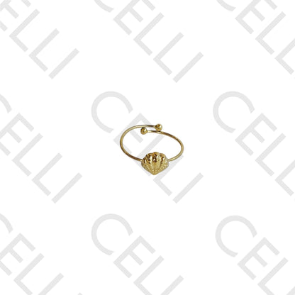 Anel de Aço - concha martelada