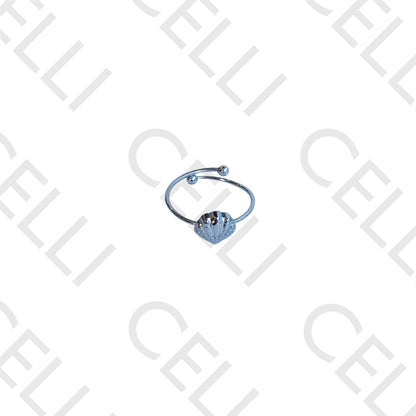 Anel de Aço - concha martelada