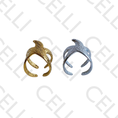 Steel Ring - Large Starfish