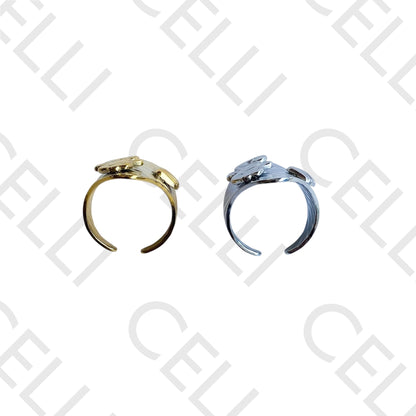 Steel Ring - Seahorse and Shell