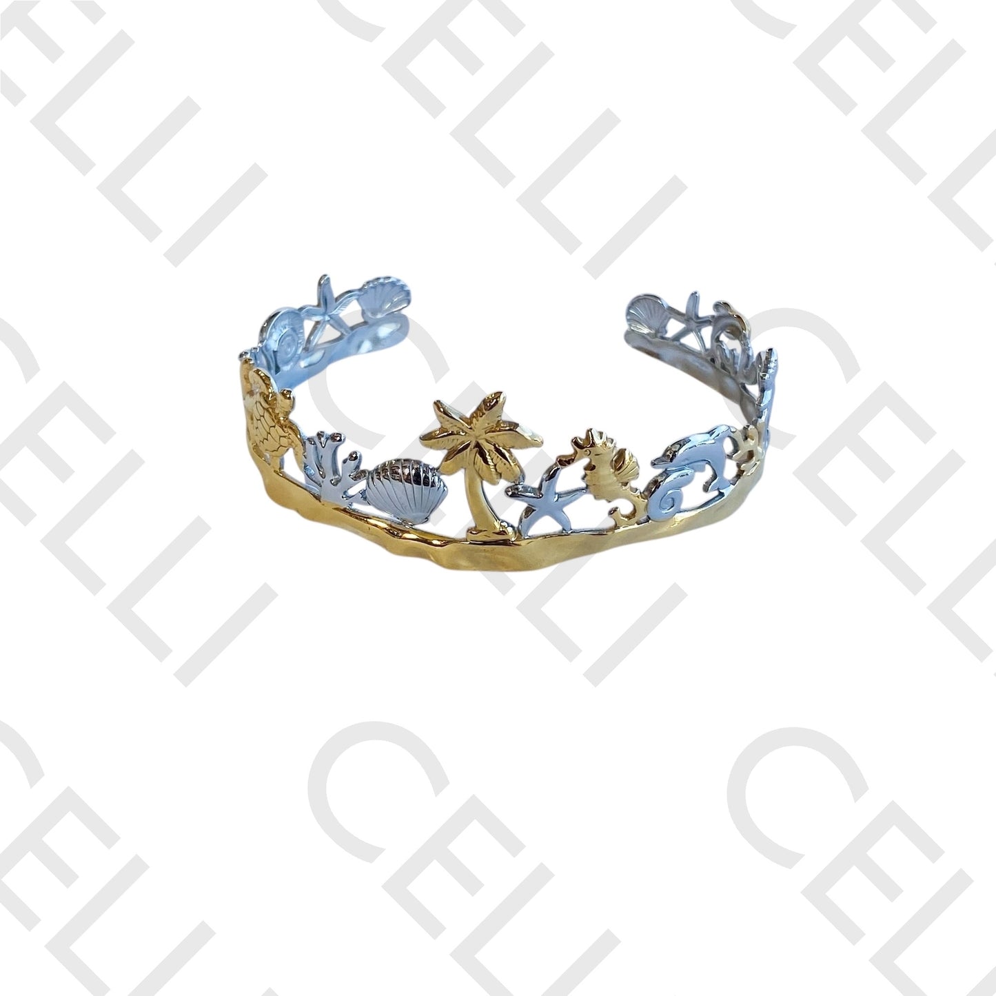 Adjustable Steel Bracelet/Ring - Beach Elements