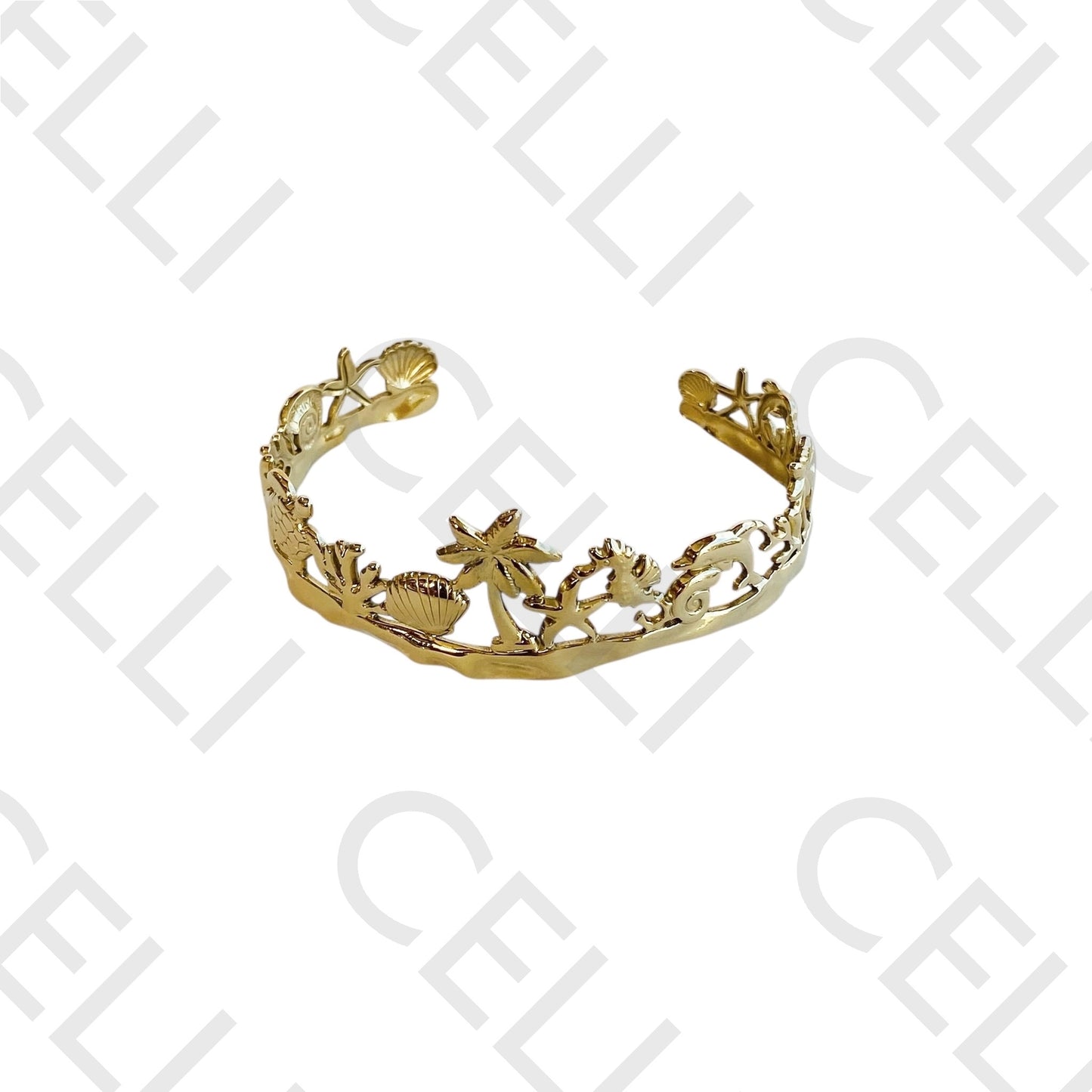 Adjustable Steel Bracelet/Ring - Beach Elements