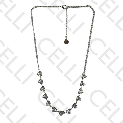 Colar/Pulseira de aço - corações com zircónias