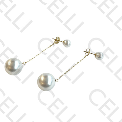 Salto de acero - perla colgante en cadena