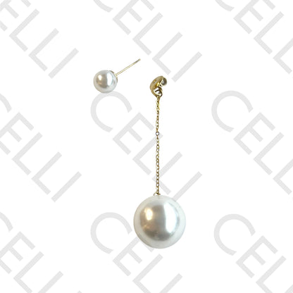 Salto de acero - perla colgante en cadena