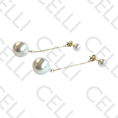 Salto de acero - perla colgante en cadena