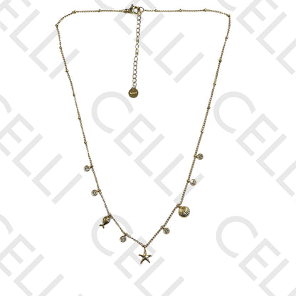 不锈钢项链 - 海洋主题小勋章