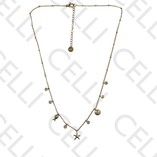 Colar de aço - medalhinhas tema mar