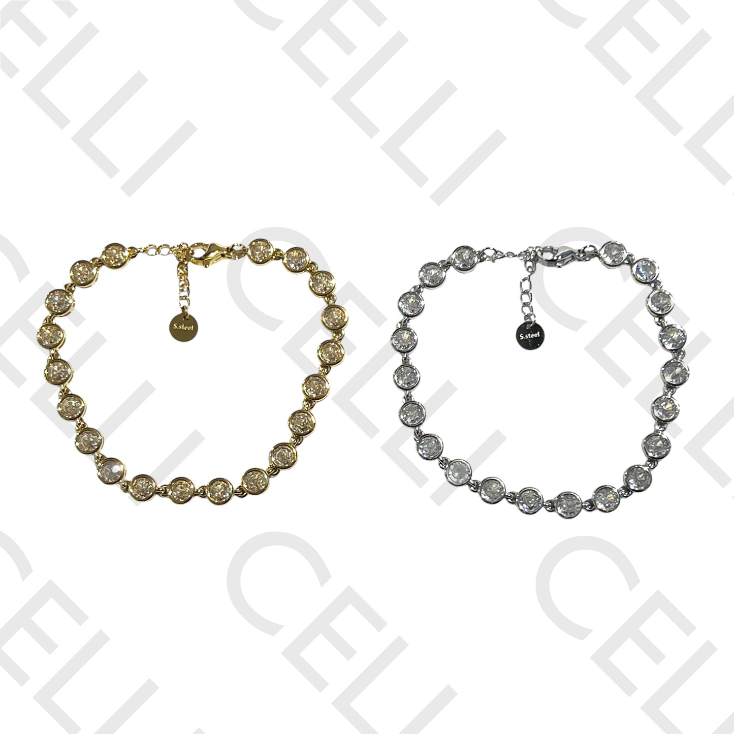 Pulseira de aço - brilhantes