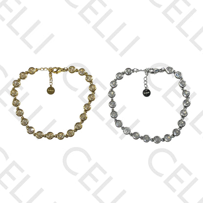 Pulseira de aço - brilhantes