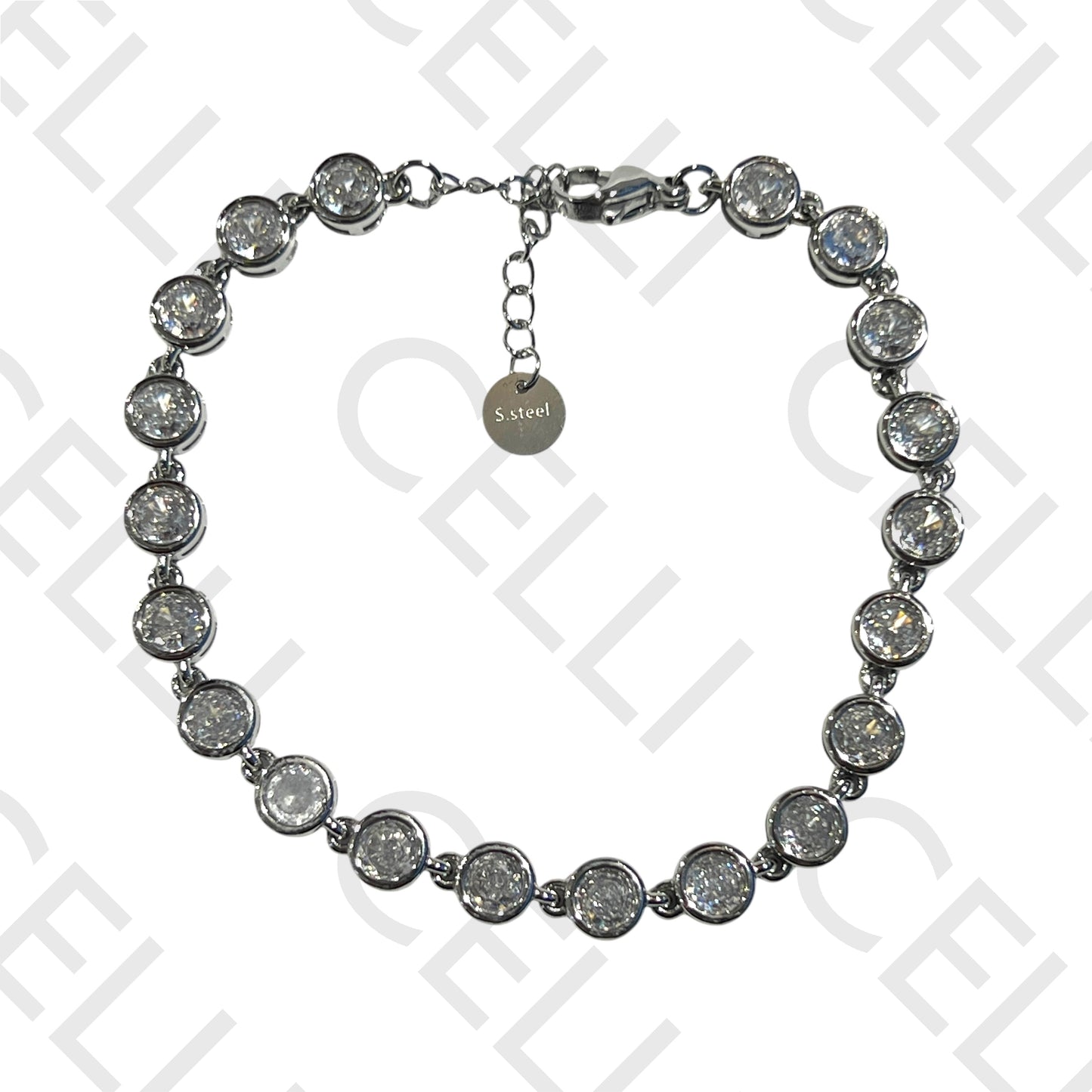 Pulseira de aço - brilhantes