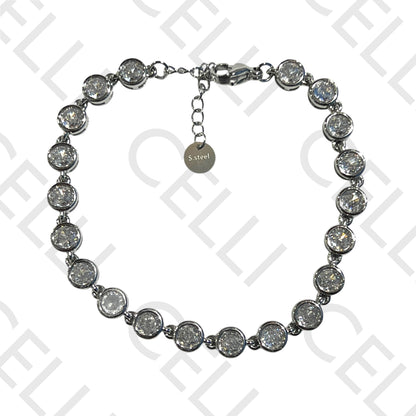 Pulseira de aço - brilhantes