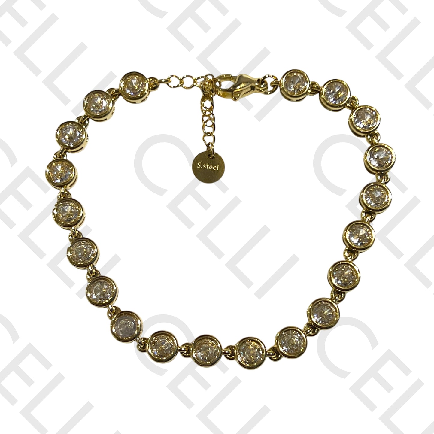 Pulseira de aço - brilhantes