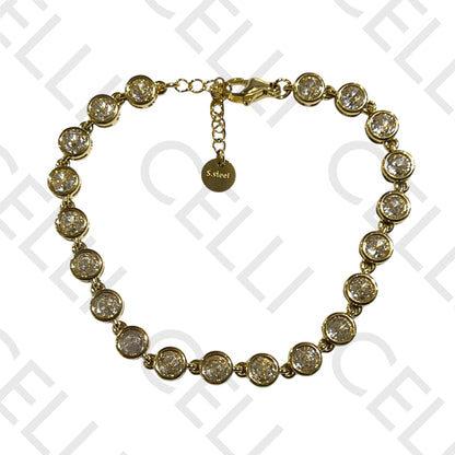 Pulseira de aço - brilhantes