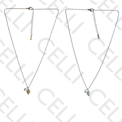 Colar de aço - búzio com pérola