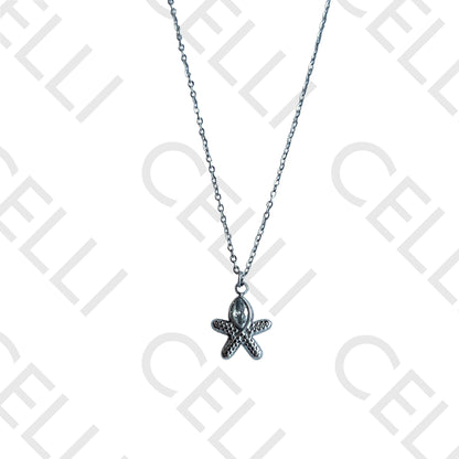 Steel Necklace - Starfish with Brilliant