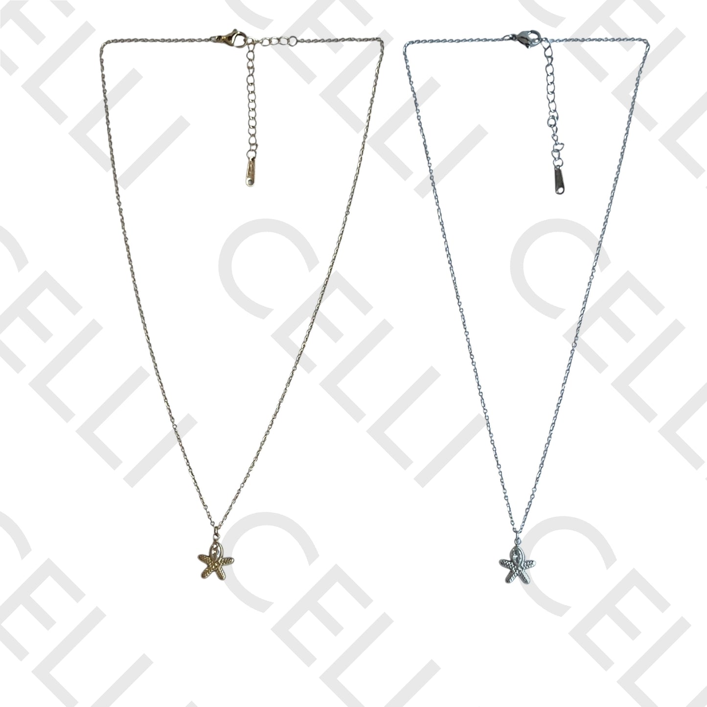 Steel Necklace - Starfish with Brilliant